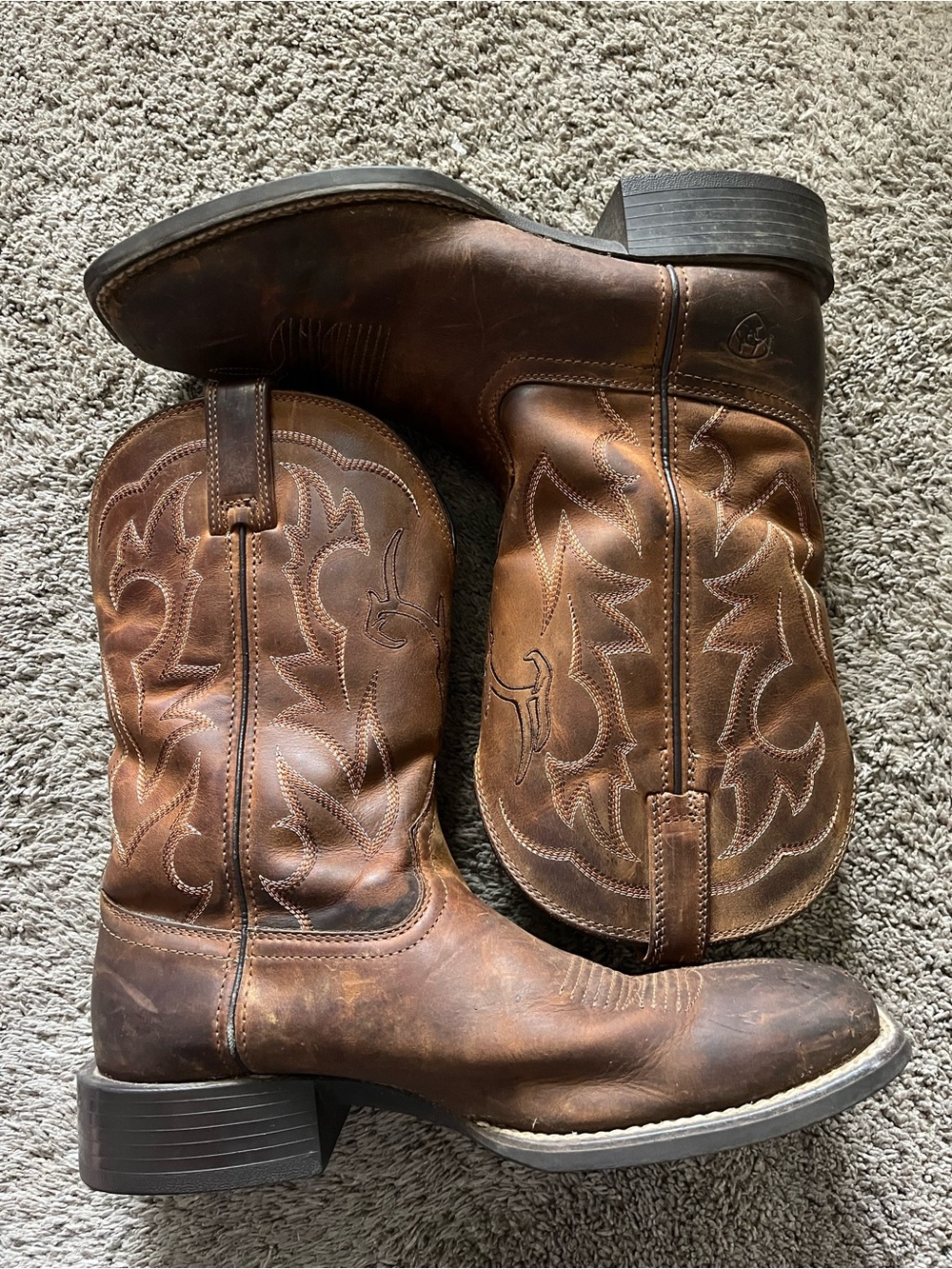 Ariat Men’s Sport Outdoor Distressed Brown Cowboy Boots Size 10D Style 10038330
